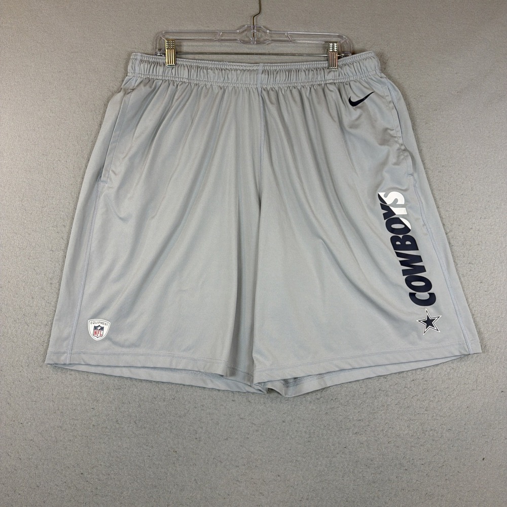 Dallas Cowboys Shorts Mens XXL Gray Nike On-Field Training Equipment NFL Logo